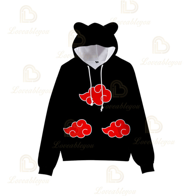 Naruto Akatsuki Nuvem Símbolos Pullover Hoodie - AliExpress